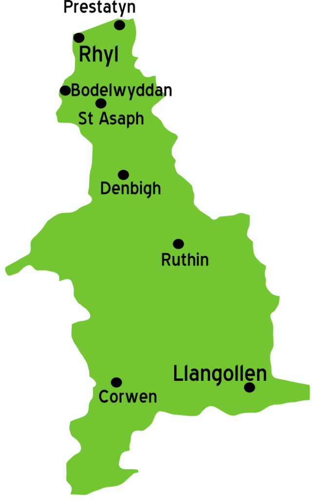 Map of Denbighshire